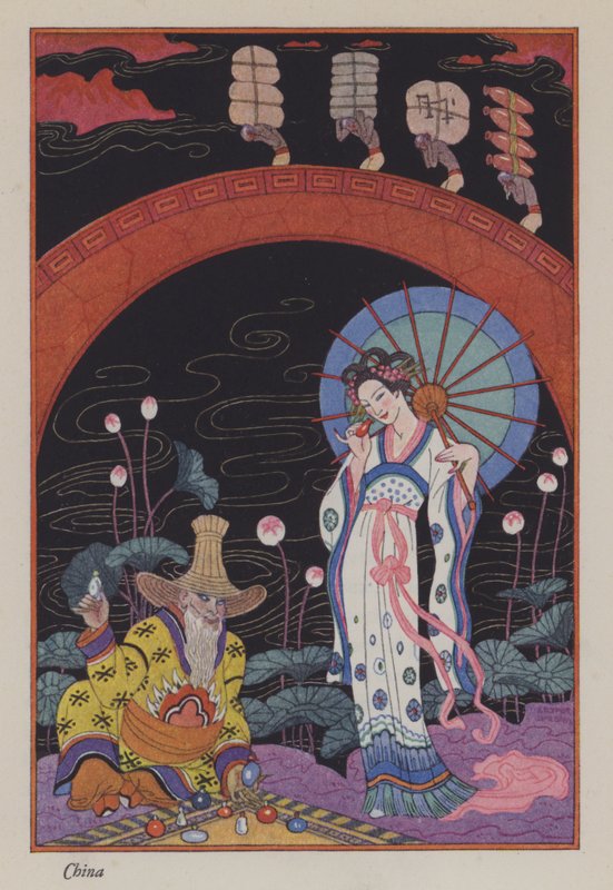 The Romance of Parfume: China (color litho) od Georges (after) Barbier