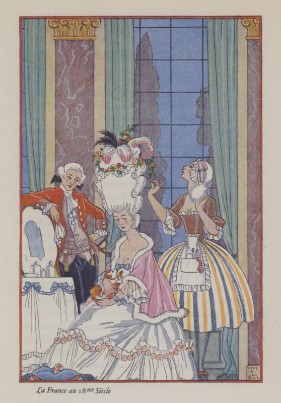 Romance parfému: Francie v 18. století (barva lito) od Georges (after) Barbier