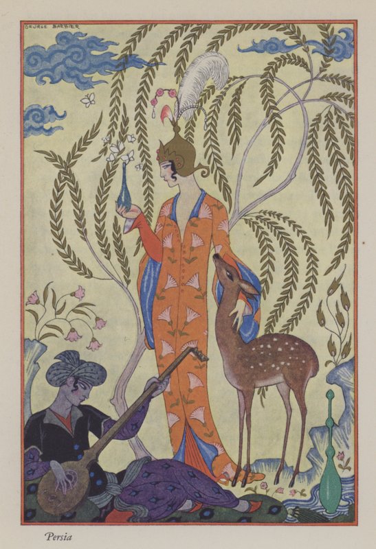 The Romance of Parfum: Persia (color litho) od Georges (after) Barbier