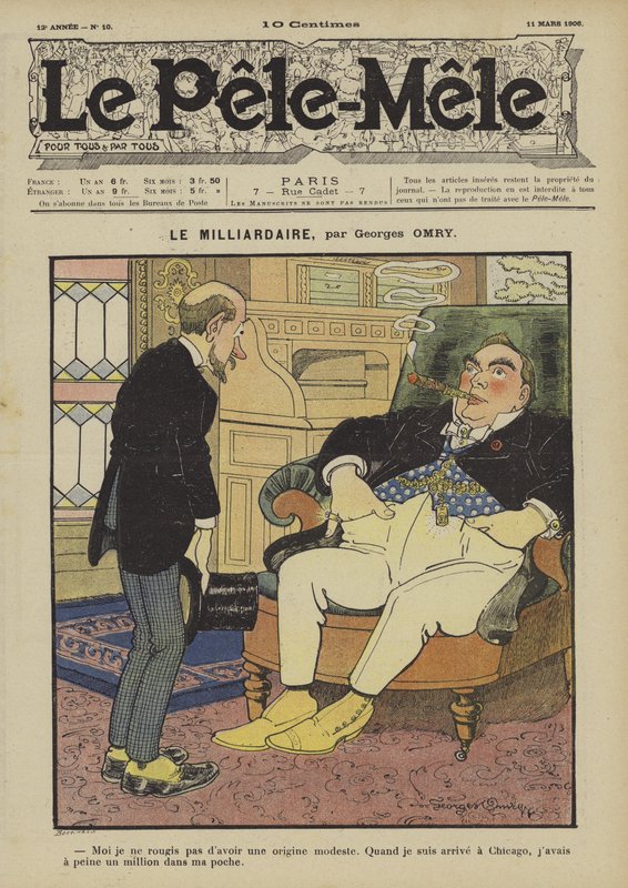 Miliardář. Ilustrace pro Le Pele-Mele, 1906 od Georges Antonin Henri Mory