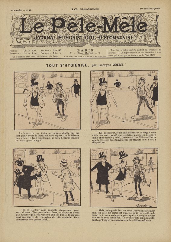 Vše hygienizuje. Ilustrace pro Le Pele-Mele, 1902 od Georges Antonin Henri Mory