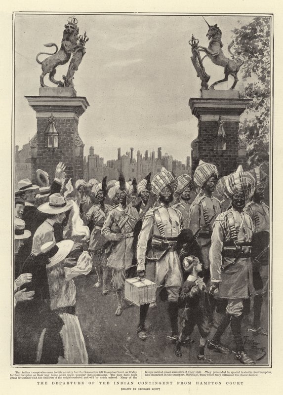 Odchod indického kontingentu z Hampton Court od Georges Bertin Scott