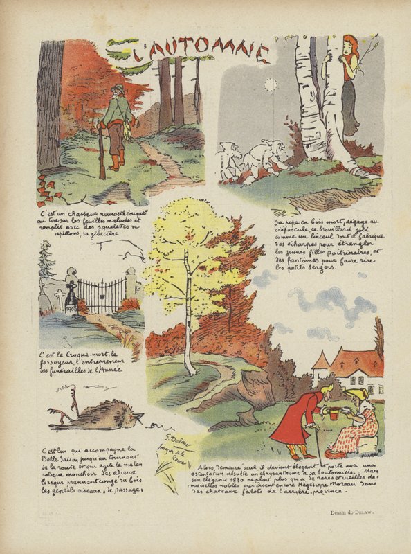 Podzim. Ilustrace pro Le Rire od Georges Delaw
