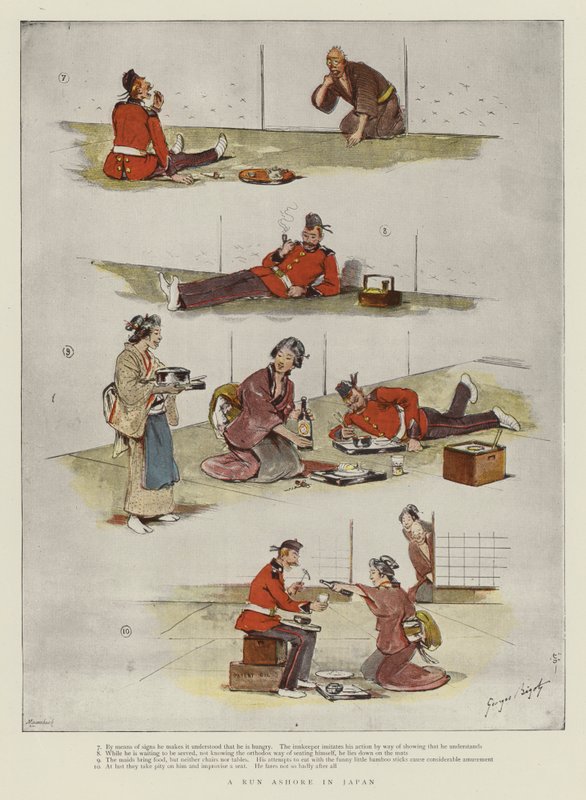 Útěk na břeh v Japonsku od Georges Ferdinand Bigot