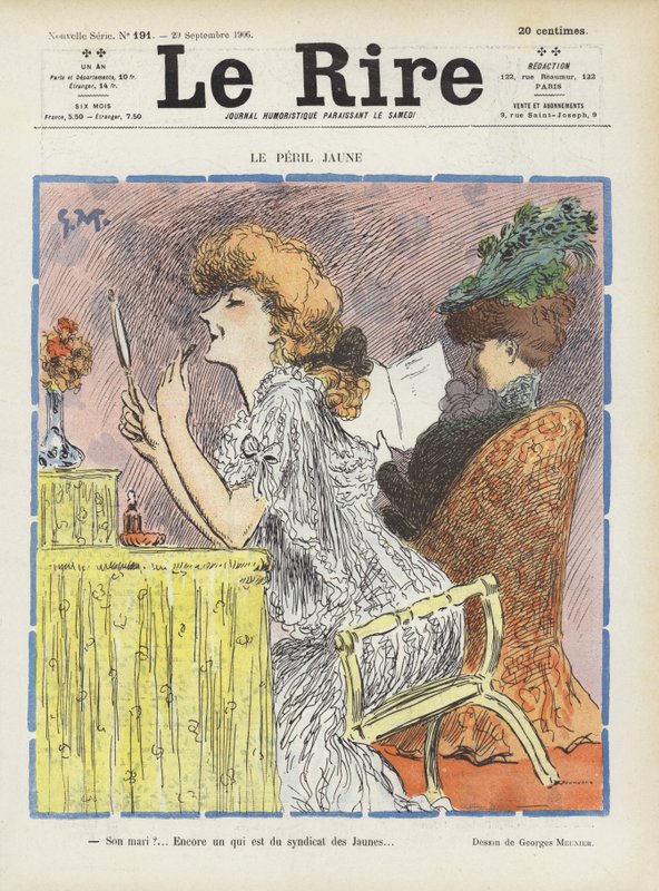 Žluté nebezpečí. Ilustrace k filmu Le Rire od Georges Meunier