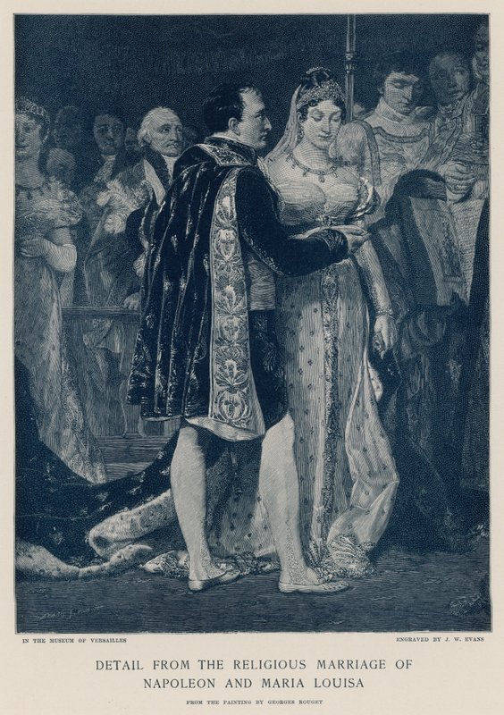 Detail z náboženského sňatku Napoleona a Marie Louisy od Georges Rouget