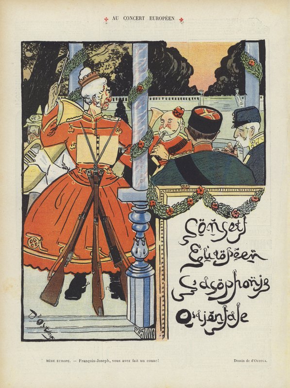 Na evropském koncertě. Ilustrace pro Le Rire od Georges d 1878 1937 Ostoya