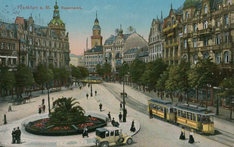 Frankfurt, Rossmarkt. Pohlednice odeslaná v roce 1913. od German Photographer