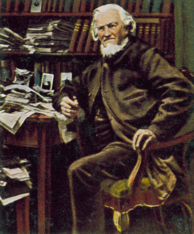 Hoffmann von Fallersleben, německý básník (kolorovaná fotografie) od German Photographer