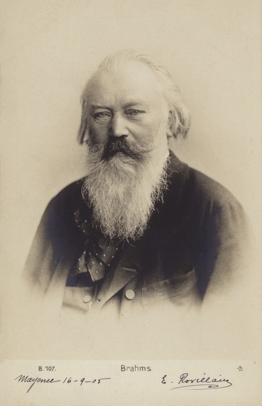Johannes Brahms, německý skladatel a klavírista (1833-1897) (čb fotografie) od German Photographer