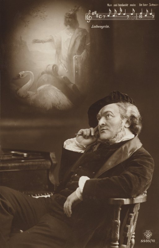 Simulovaný portrét Richarda Wagnera (čb fotografie) od German Photographer