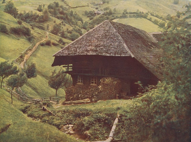 Tradiční statek ve Schwarzwaldu, Německo (barevné foto) od German Photographer