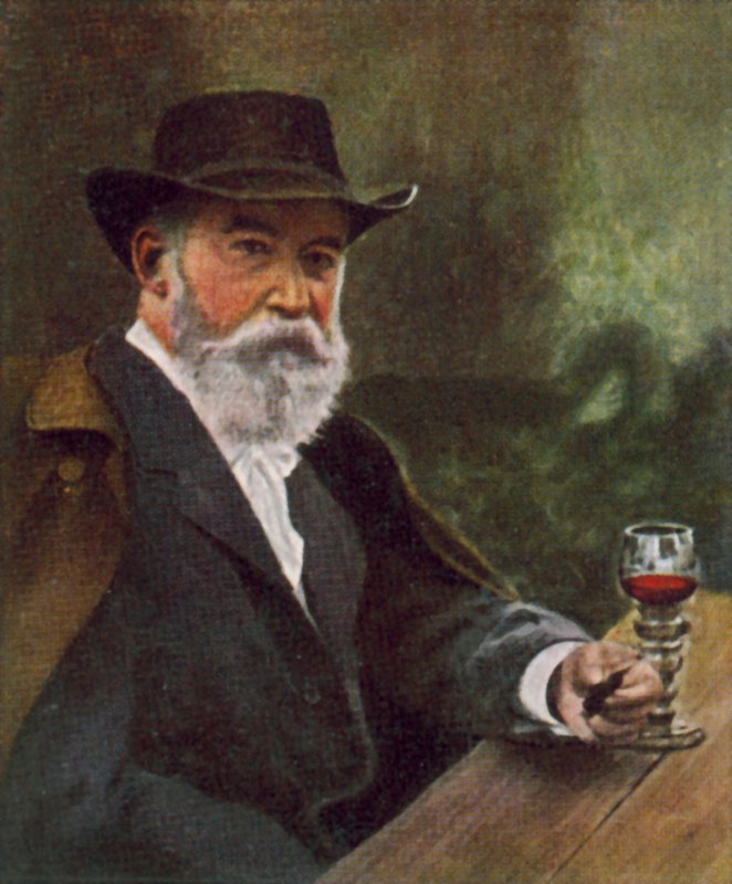 Wilhelm Busch, německý malíř, karikaturista a básník (kolorovaná fotografie) od German Photographer