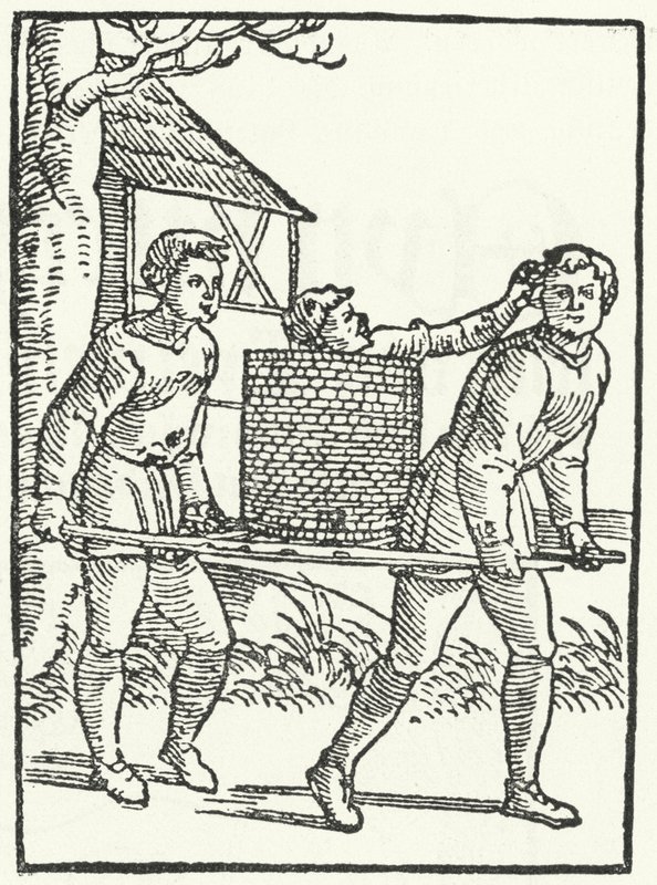 Dřevoryt scény z příběhu Till Eulenspiegel (rytina) od German School