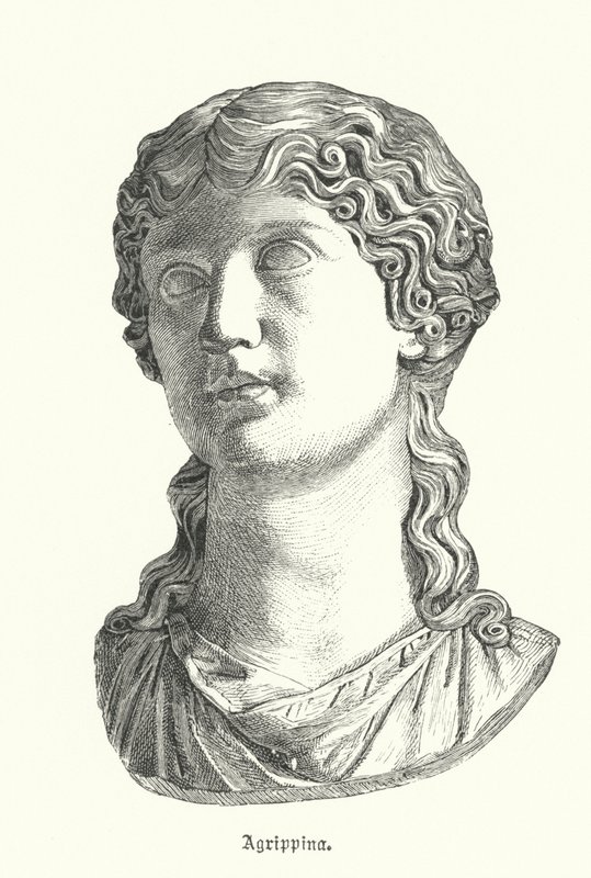 Agrippina starší, manželka římského vojevůdce Germanica a matka císaře Caliguly (rytina) od German School
