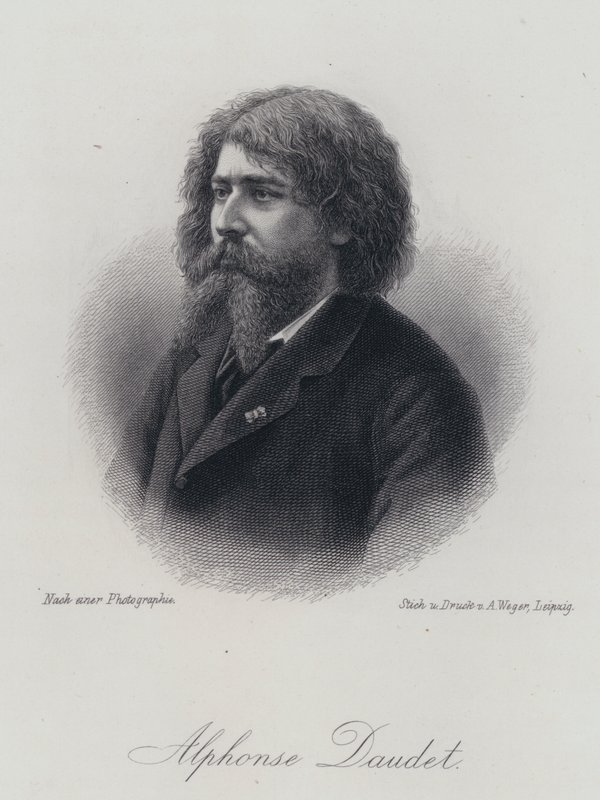 Alphonse Daudet , francouzský romanopisec (rytina) od German School