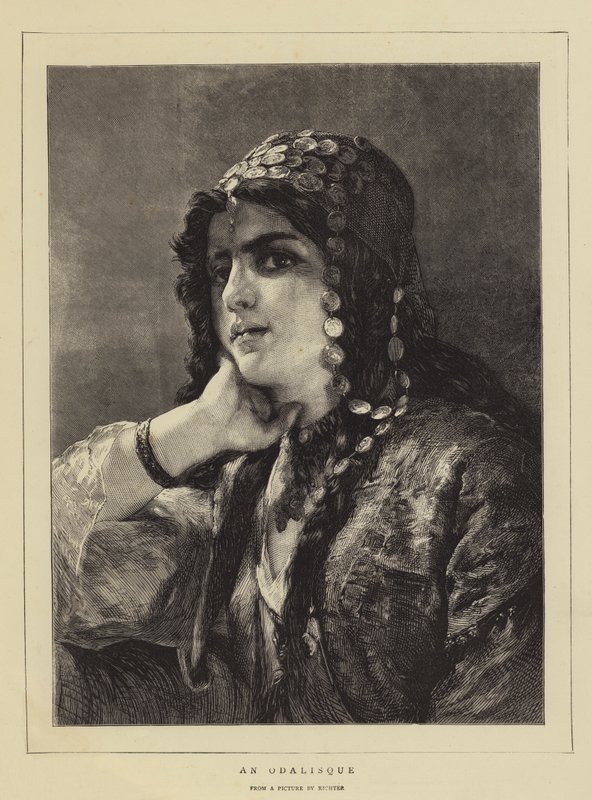 An Odalisque (rytina) od German School