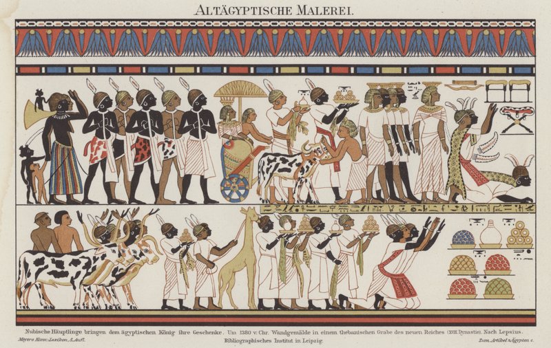 Malba starověkého Egypta (barevné lito) od German School