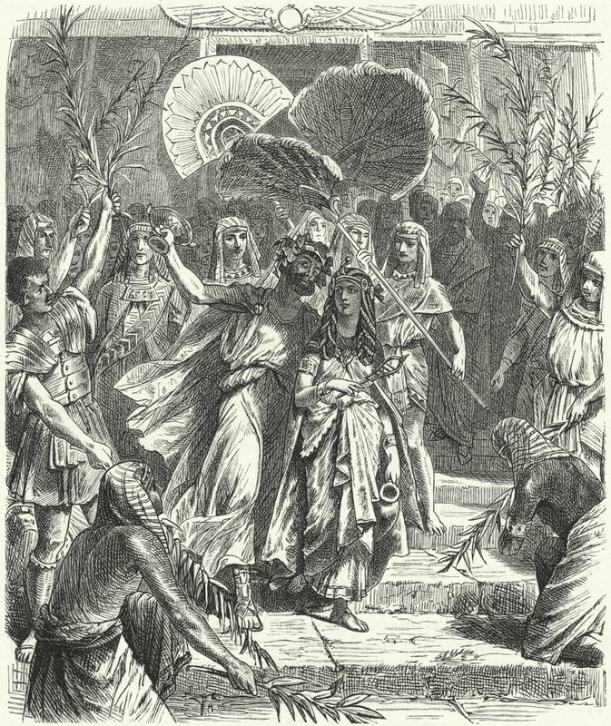 Antony a Kleopatra jako Osiris a Isis (rytina) od German School