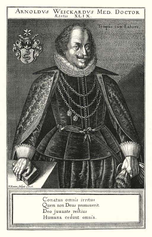 Arnold Weickard, německý lékař (rytina) od German School