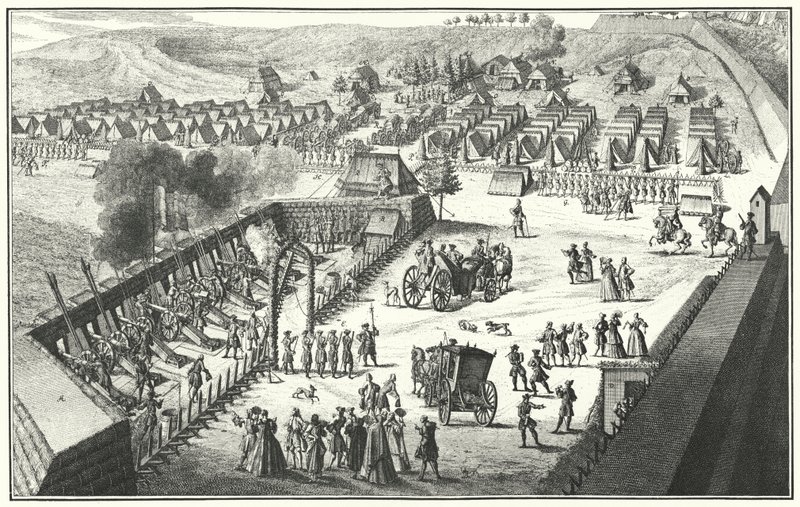 Dělostřelecké střelecké cvičení, Norimberk, 1733 (rytina) od German School