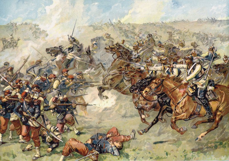 Útok pruských kyrysníků u Vionville, bitva u Mars-le-Tour, 16. srpna 1870 od German School
