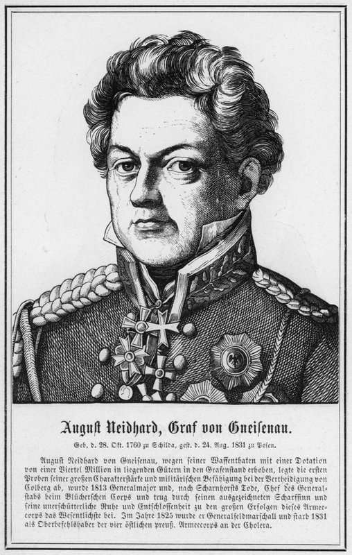 August Neidhard, hrabě z Gneisenau (rytina) od German School