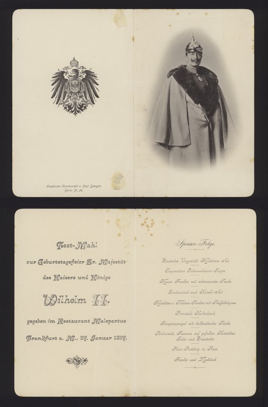 Banket na počest narozenin německého císaře Viléma II., Frankfurt, 27. ledna 1897 (litho) od German School