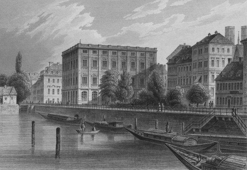 Bauakademie, Berlín (ocelová rytina) od German School