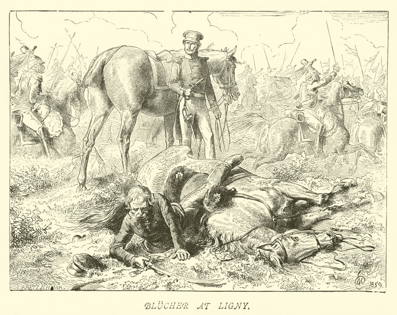 Blucher v Ligny od German School
