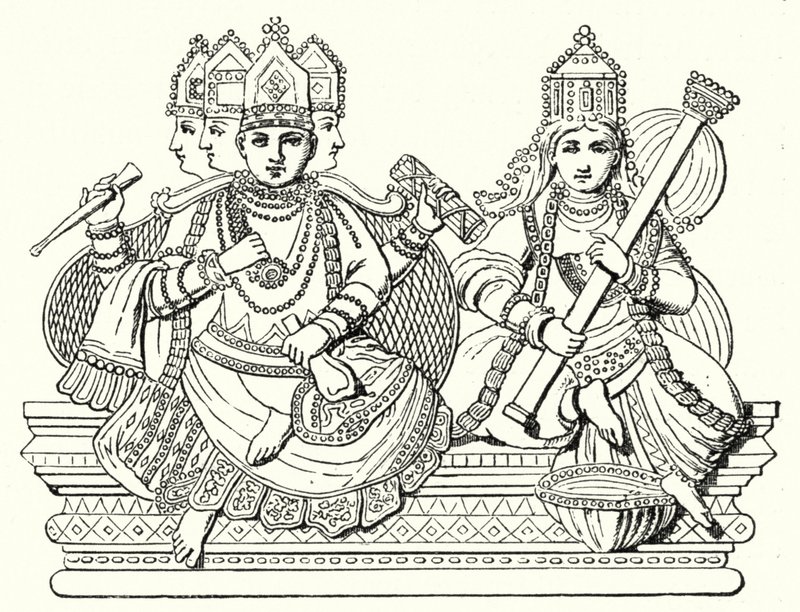 Brahma a Saraswati (rytina) od German School