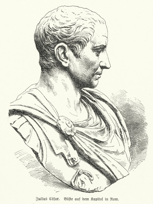 Busta Julia Caesara (litho) od German School