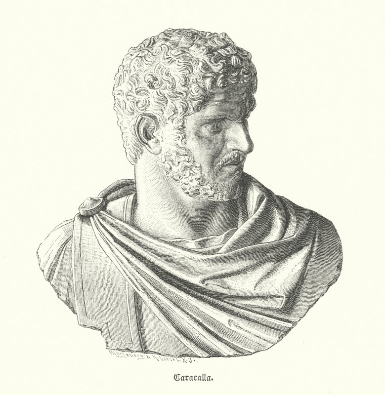 Caracalla, římský císař (rytina) od German School