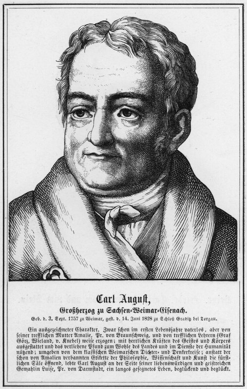 Carl August, velkovévoda Saxe-Weimar-Eisenach (rytina) od German School