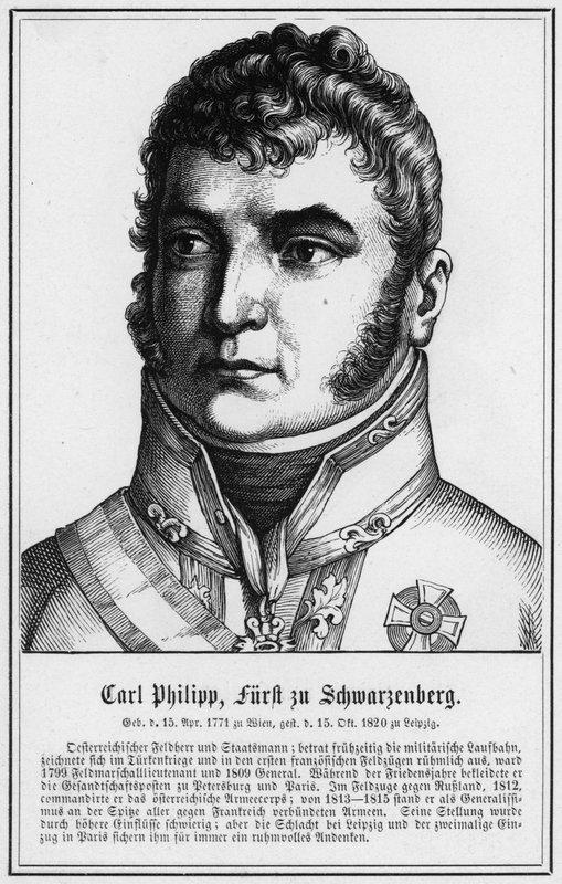 Carl Philipp, princ ze Schwarzenbergu (rytina) od German School