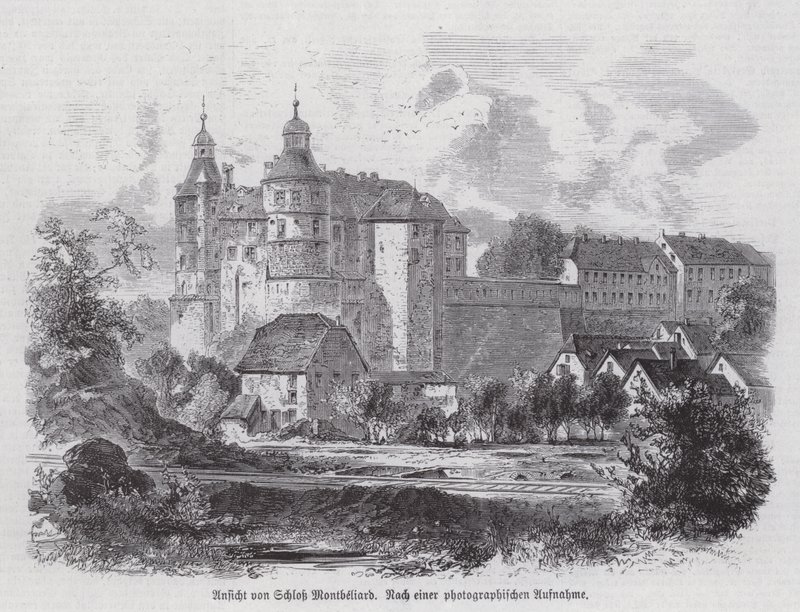 Chateau de Montbeliard, Francie (rytina) od German School