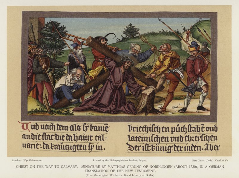 Kristus na cestě na Kalvárii (barva lito) od German School