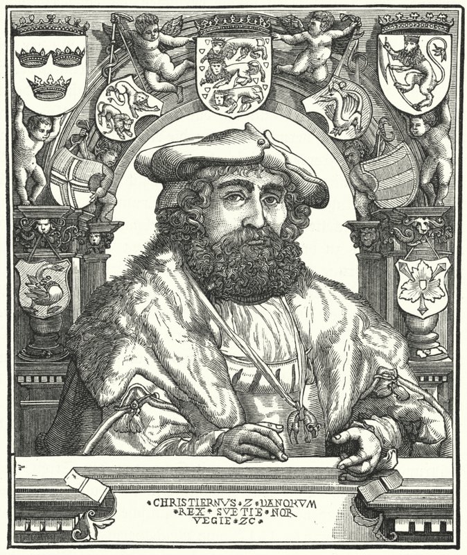 Christian II, král Dánska, Norska a Švédska (rytina) od German School