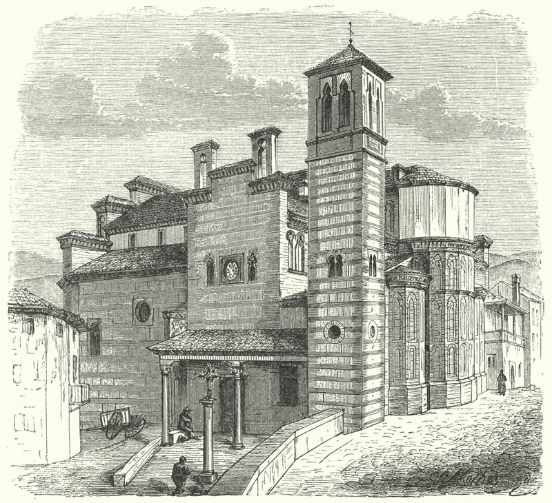 Kostel Santiago del Arrabal, Toledo, Španělsko (rytina) od German School