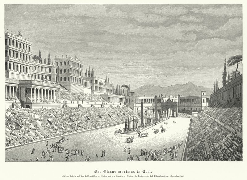 Circus Maximus, Řím (rytina) od German School