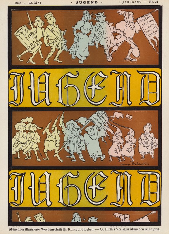 Ilustrace na obálce časopisu Jugend, 1896 od German School