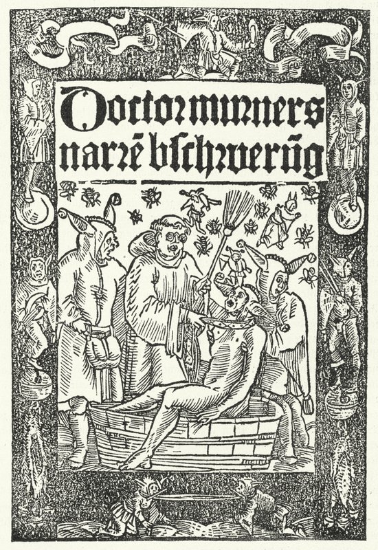 Obálka díla Thomase Murnera The Summoning of Fools (rytina) od German School