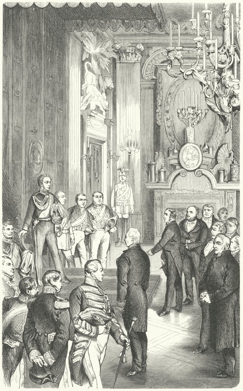 Deputace z frankfurtského parlamentu nabízející králi Fridrichu Vilémovi IV korunu Německa, 1849 od German School