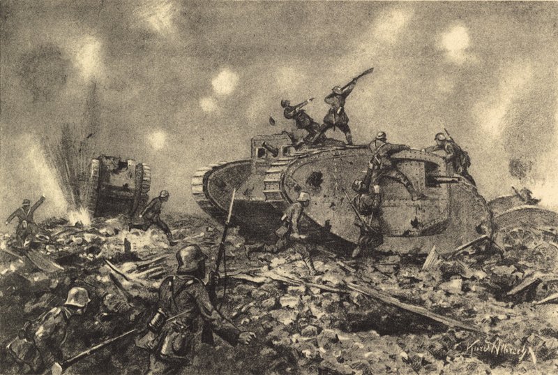Zničení anglických tanků německými silami od German School