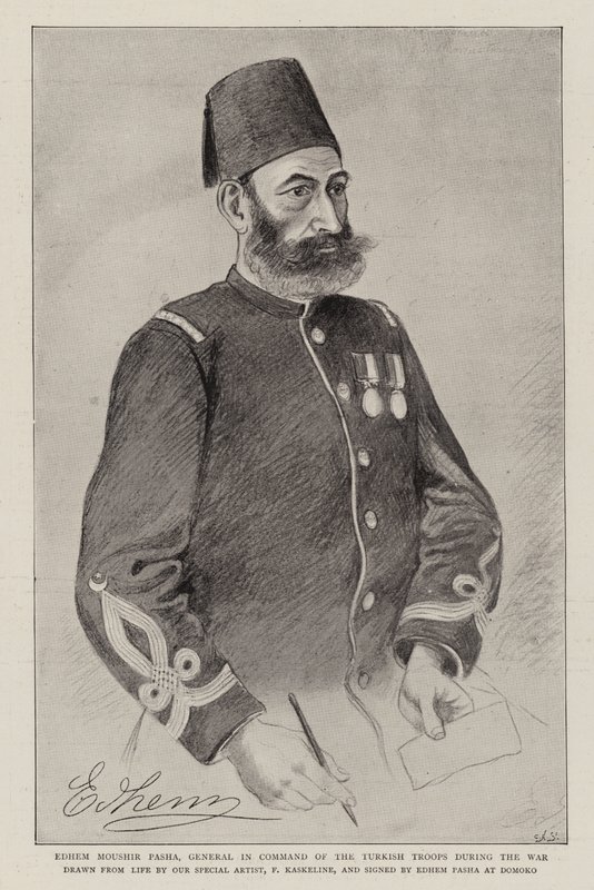 Edhem Moushir Pasha, generál velení tureckých vojsk během války (litho) od German School