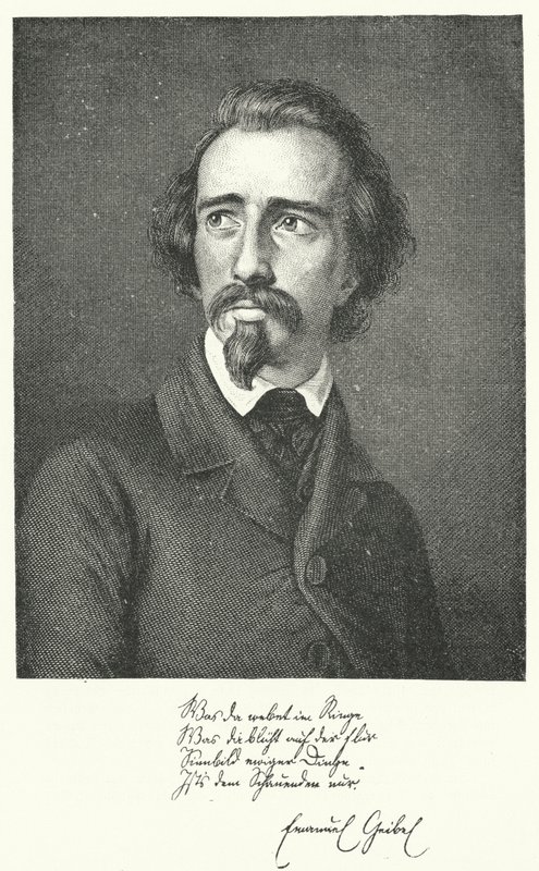 Emanuel Geibel , německý básník a dramatik (rytina) od German School