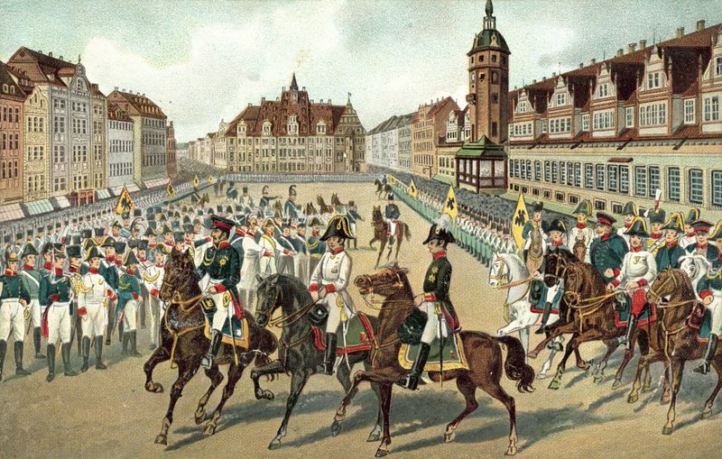 Vstup tří spojeneckých panovníků do Lipska od German School
