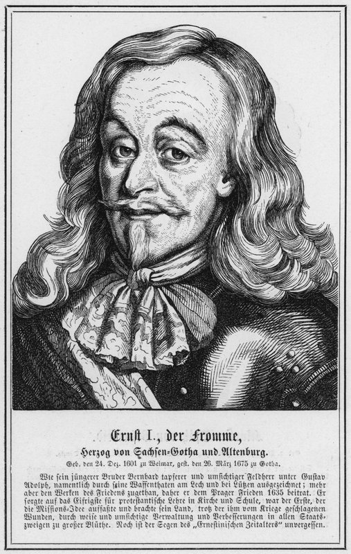 Ernst I, zbožný, vévoda ze Saxe-Gotha a Altenburg (rytina) od German School