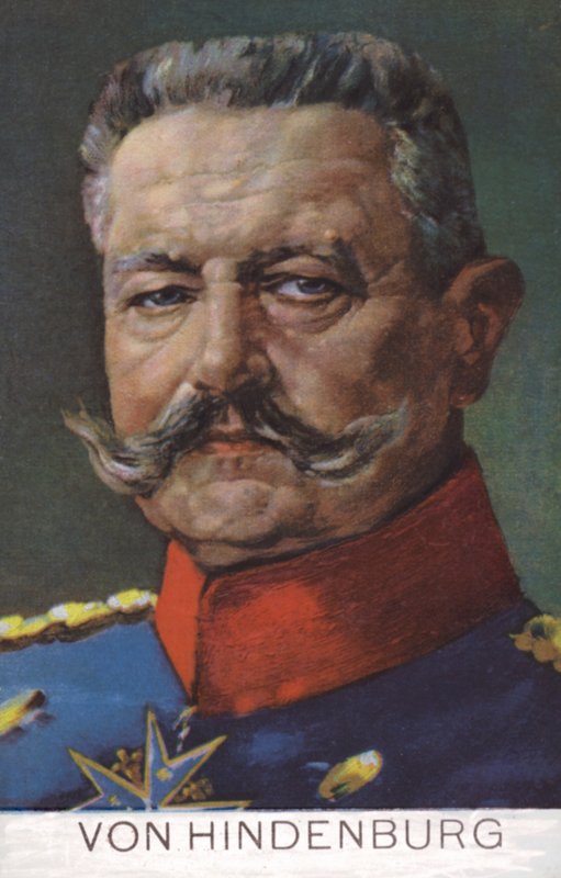 Polní maršál Paul von Hindenburg, velitel německé armády v první světové válce (barevná litografie) od German School