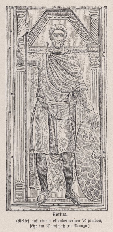 Flavius Aetius, římský generál (rytina) od German School
